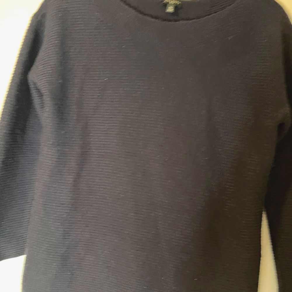 Talbots Petites Sweater M Navy Blue Lambswool Blnd Preppy Dark Academia Heritage - Picture 5 of 9
